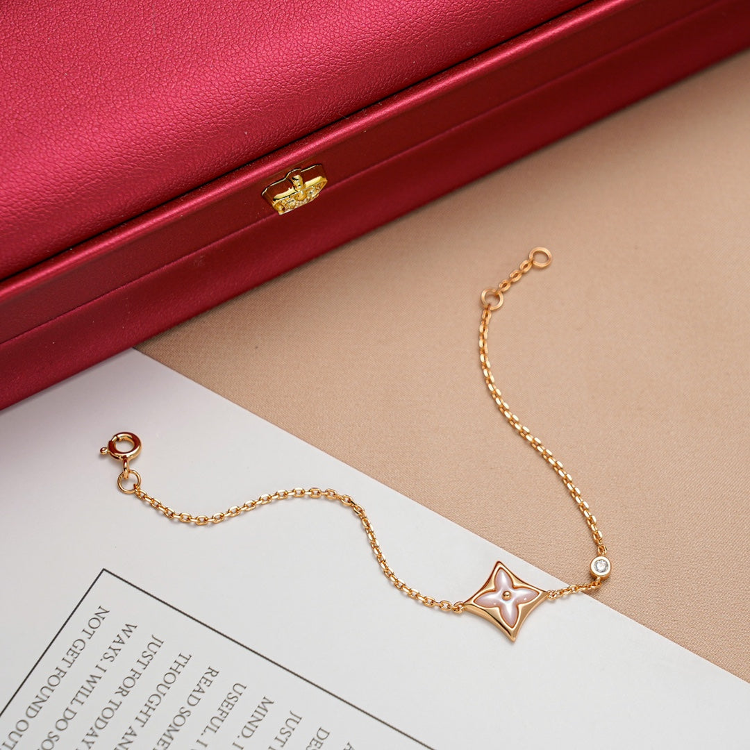[Rani Jewelry]STAR 1 DIAMOND PINK GOLD BRACELET