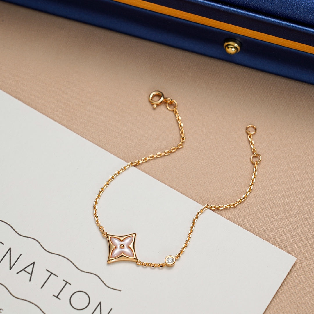 [Rani Jewelry]STAR 1 DIAMOND PINK GOLD BRACELET