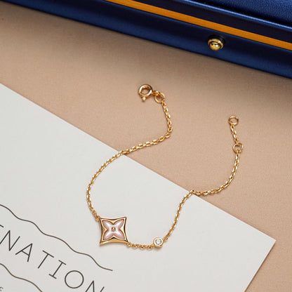 [Rani Jewelry]STAR 1 DIAMOND PINK GOLD BRACELET