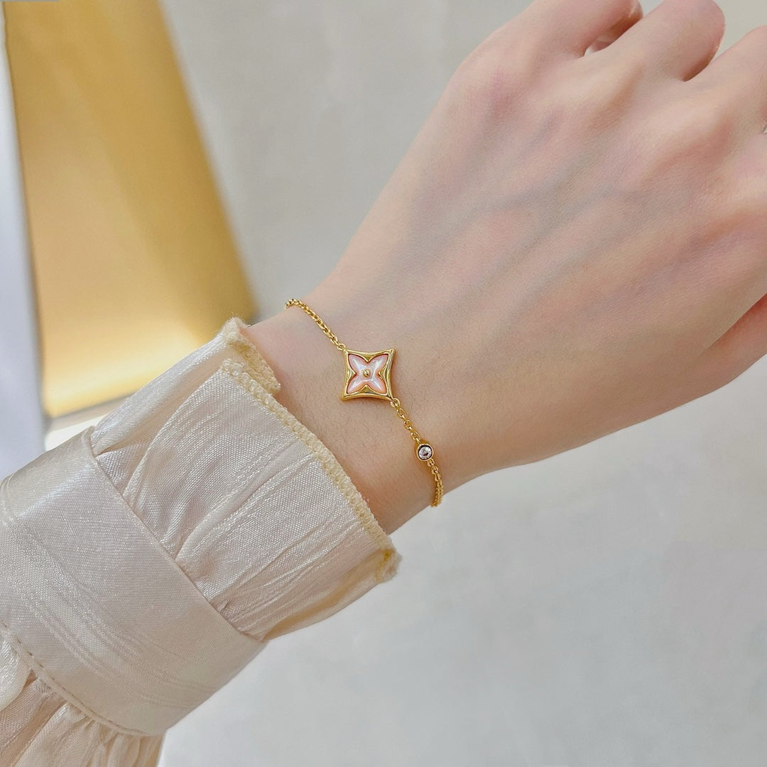 [Rani Jewelry]STAR 1 DIAMOND PINK GOLD BRACELET