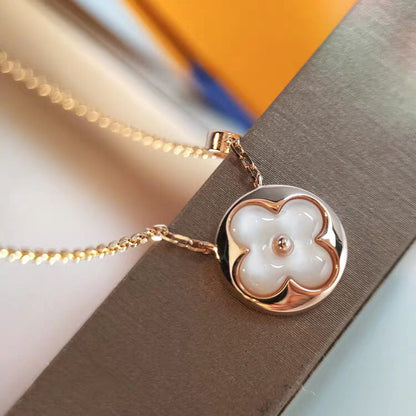[Rani Jewelry]SUN MOP GOLD 1 DIAMOND NECKLACE