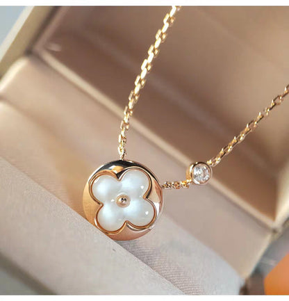 [Rani Jewelry]SUN MOP GOLD 1 DIAMOND NECKLACE