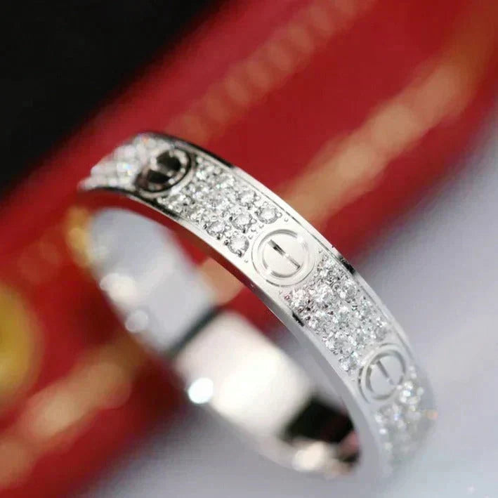 [Rani Jewelry] LOVE RING 4.0MM DIAMOND PAVED