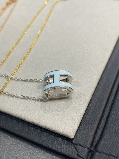 [Rani Jewelry]POP H LIGHT BLUE NECKLACE