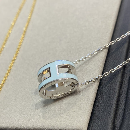 [Rani Jewelry]POP H LIGHT BLUE NECKLACE