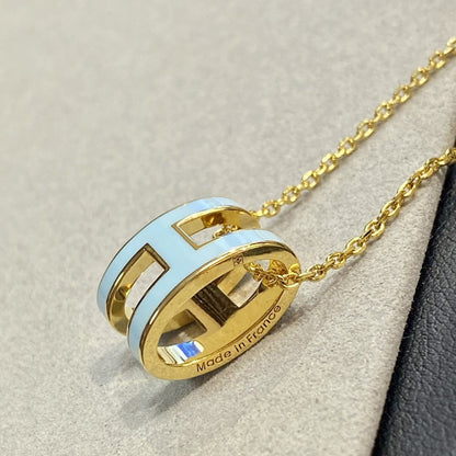 [Rani Jewelry]POP H LIGHT BLUE NECKLACE