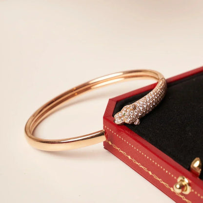 [Rani Jewelry] PANTHERE HALF DIAMOND OPEN BRACELET
