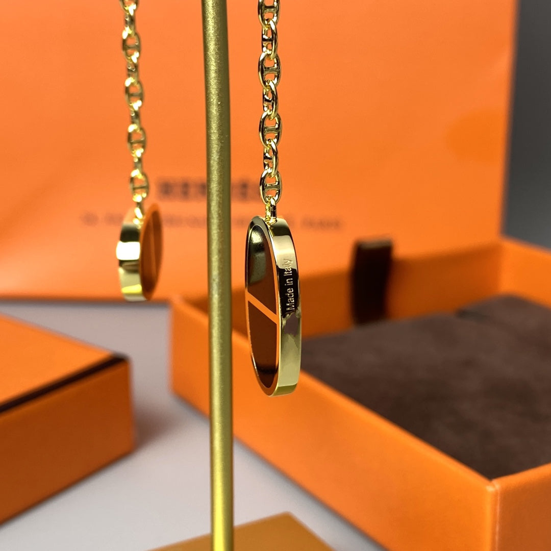 [Rani Jewelry]CHAINE VERSO BLACK CERAMIC EARRINGS