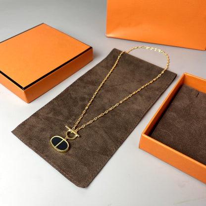 [Rani Jewelry]CHAINE VERSO BLACK CERAMIC NECKLACE