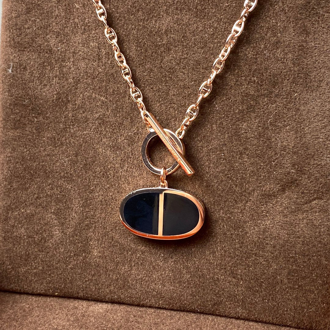 [Rani Jewelry]CHAINE VERSO BLACK CERAMIC NECKLACE