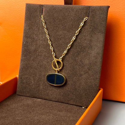 [Rani Jewelry]CHAINE VERSO BLACK CERAMIC NECKLACE