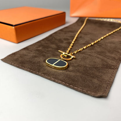 [Rani Jewelry]CHAINE VERSO BLACK CERAMIC NECKLACE