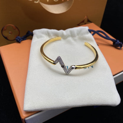 [Rani Jewelry]VOLTE UPSITE DOWN DIAMOND GOLD OPEN BRACELET