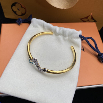 [Rani Jewelry]VOLTE UPSITE DOWN DIAMOND GOLD OPEN BRACELET