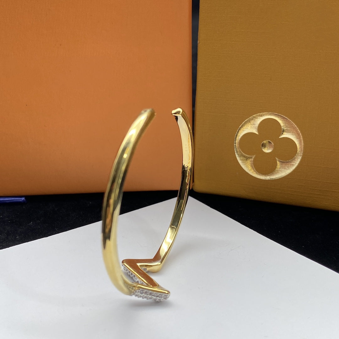 [Rani Jewelry]VOLTE UPSITE DOWN DIAMOND GOLD OPEN BRACELET