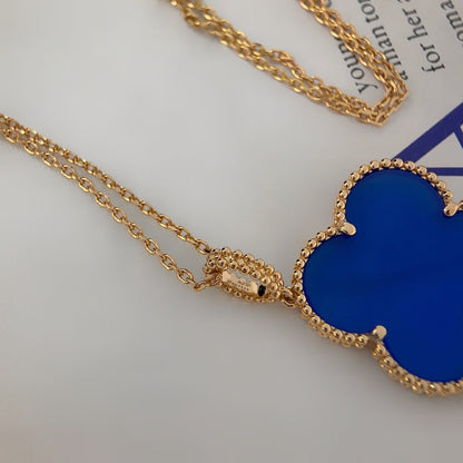 [Rani Jewelry]CLOVER 25MM NECKLACE TURQUOISE ROSE GOLD