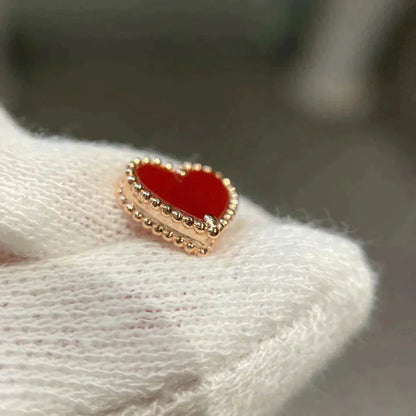 [Rani Jewelry]HEART CARNELIAN STUD EARRINGS