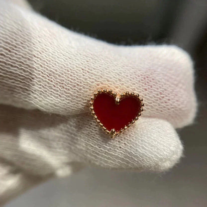 [Rani Jewelry]HEART CARNELIAN STUD EARRINGS