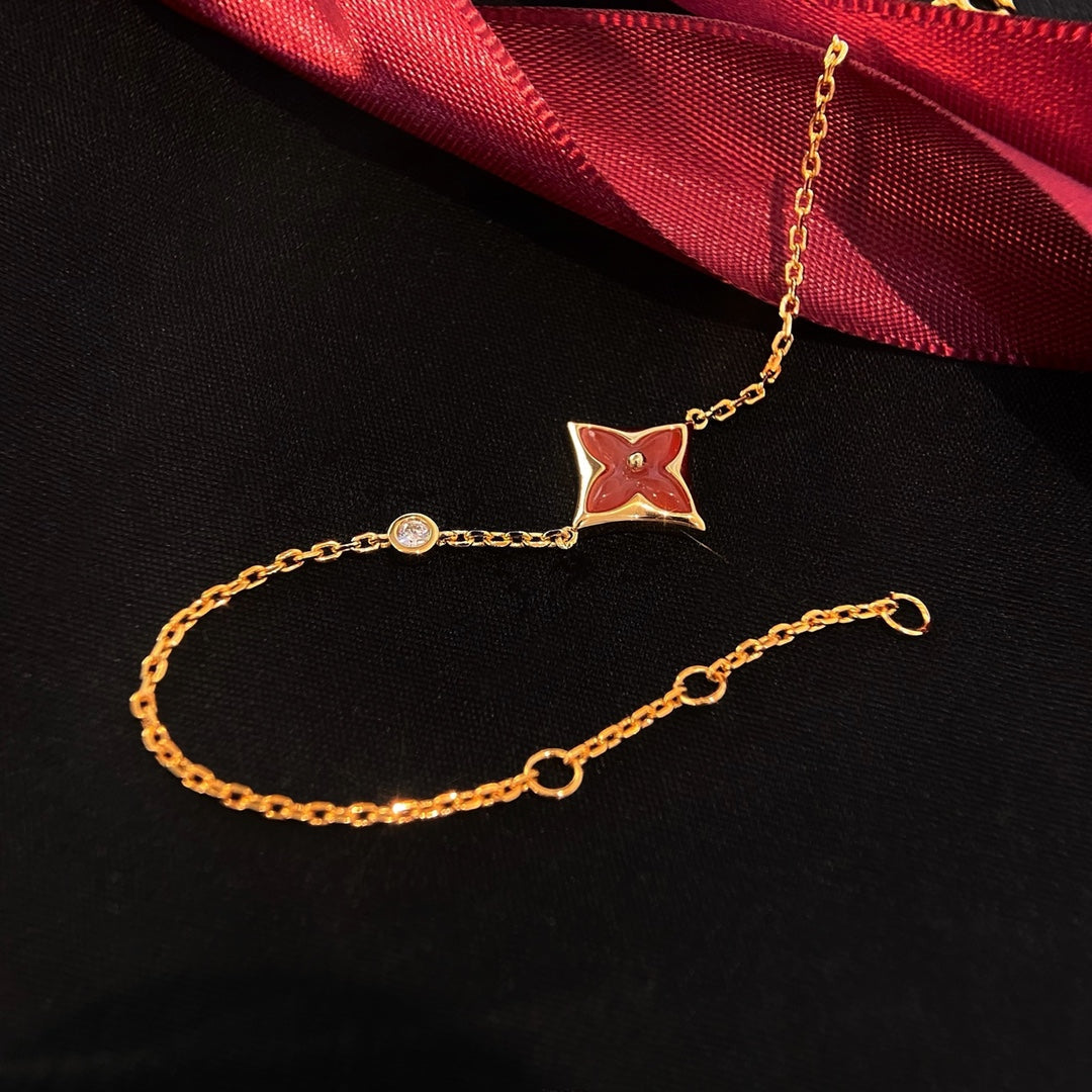 [Rani Jewelry]COLOR STAR CARNELIAN PINK GOLD DIAMOND BRACELET