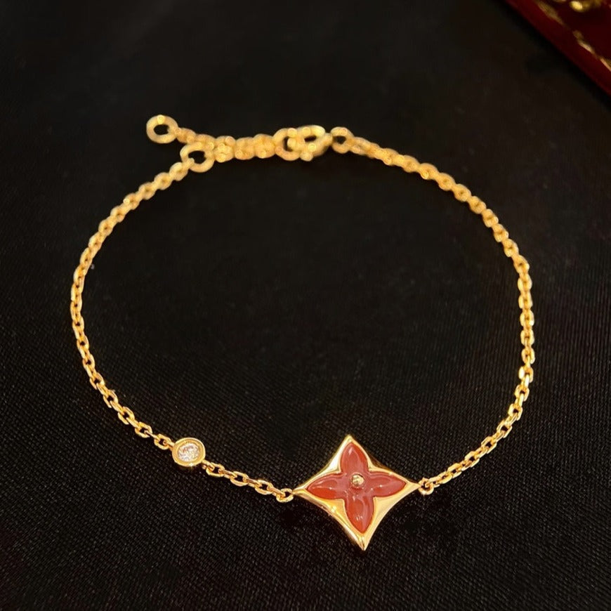 [Rani Jewelry]COLOR STAR CARNELIAN PINK GOLD DIAMOND BRACELET