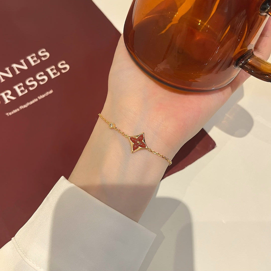[Rani Jewelry]COLOR STAR CARNELIAN PINK GOLD DIAMOND BRACELET