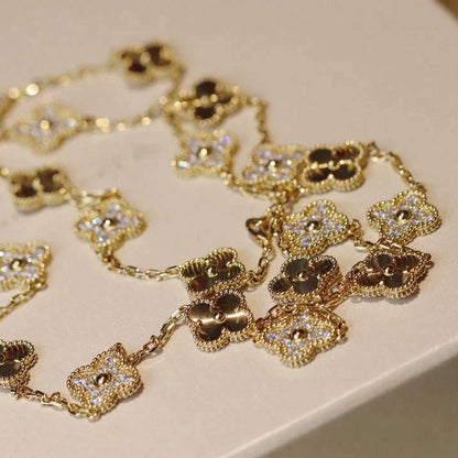 [Rani Jewelry]CLOVER 20 MOTIFS LASER DIAMOND NECKLACE