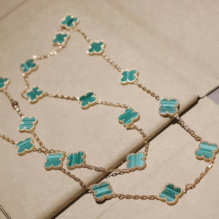 [Rani Jewelry]CLOVER 20 MOTIFS MALACHITE GOLD