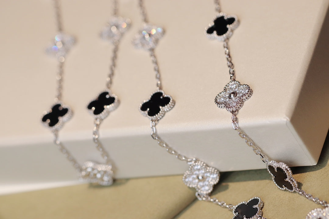 [Rani Jewelry]CLOVER 20 MOTIFS ONYX DIAMOND SILVER