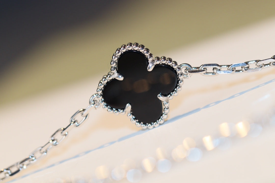 [Rani Jewelry]CLOVER 20 MOTIFS ONYX DIAMOND SILVER