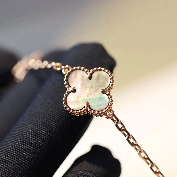 [Rani Jewelry]CLOVER 20 MOTIFS DARK MOP DIAMOND  NECKLACE