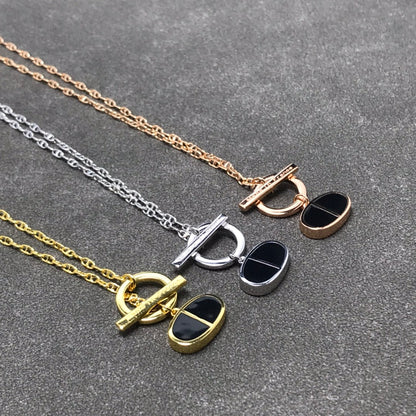 [Rani Jewelry]CHAINE VERSO BLACK CERAMIC  NECKLACE