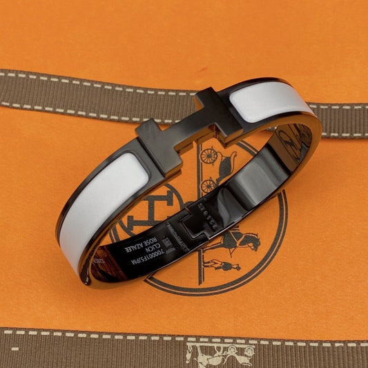 [Rani Jewelry]H BRACELET 12MM BLACK WHITE CERAMIC