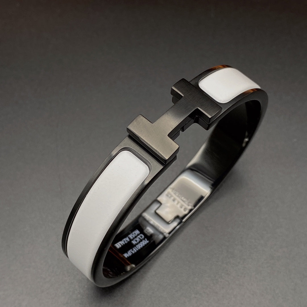 [Rani Jewelry]H BRACELET 12MM BLACK WHITE CERAMIC