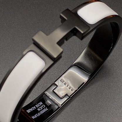 [Rani Jewelry]H BRACELET 12MM BLACK WHITE CERAMIC