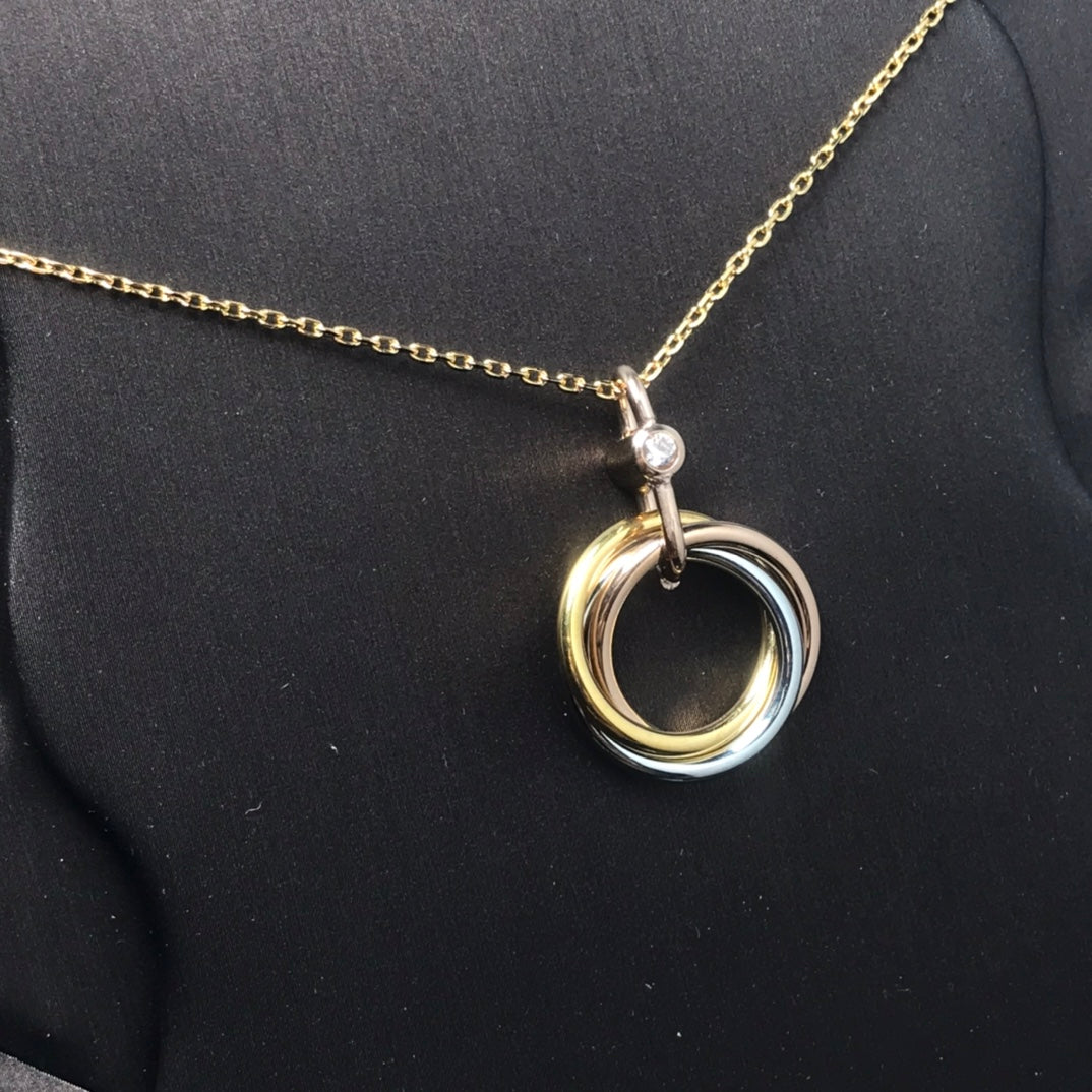 [Rani Jewelry] TRINITY  NECKLACE 1 DIAMOND