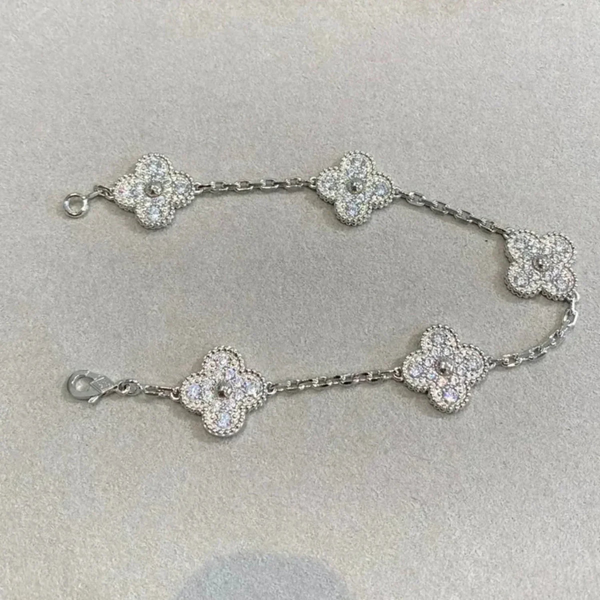 [Rani Jewelry] CLOVER 5 MOTIF FULL DIAMOND BRACELET COLLECTION