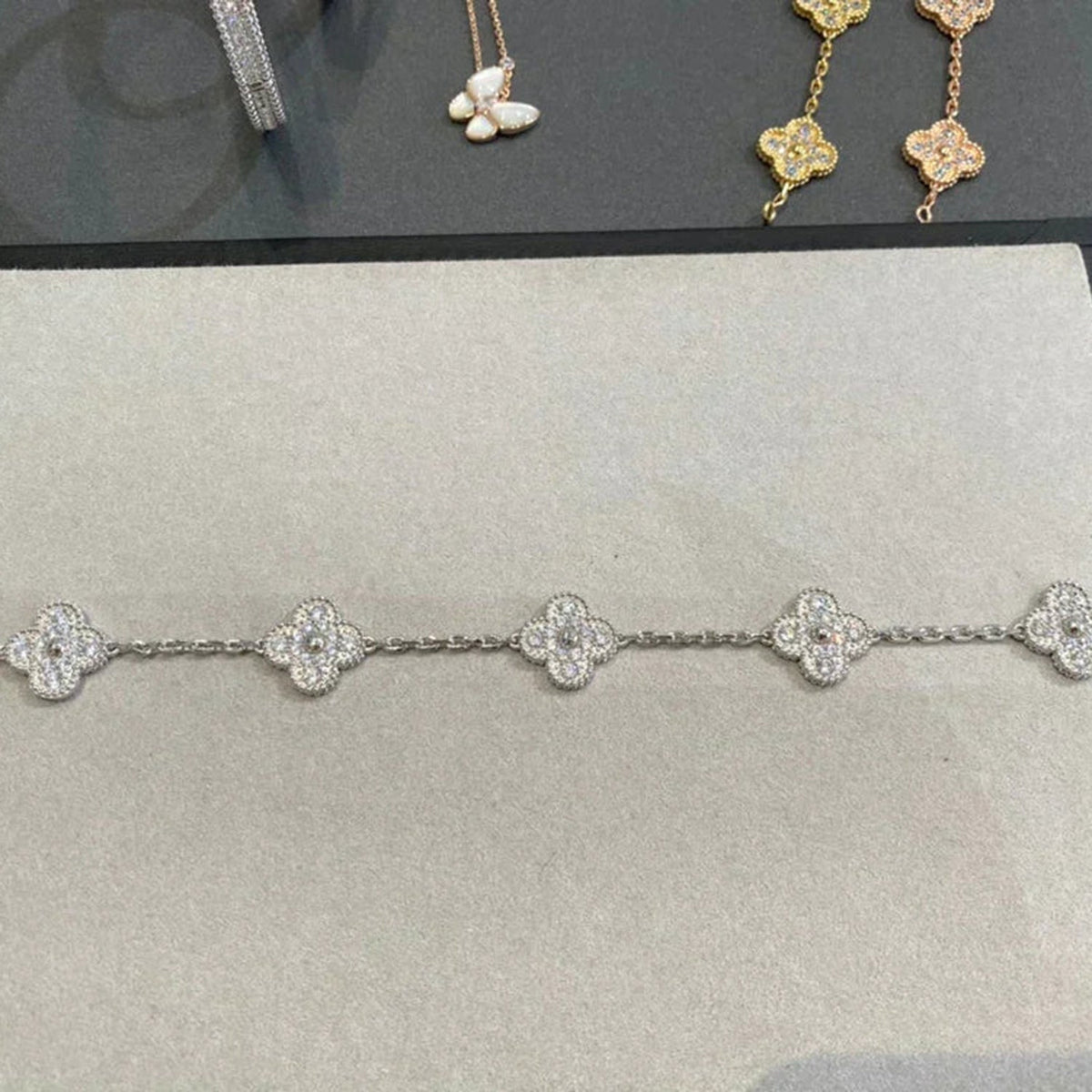 [Rani Jewelry] CLOVER 5 MOTIF FULL DIAMOND BRACELET COLLECTION