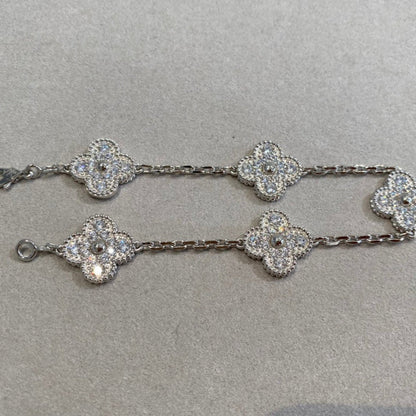 [Rani Jewelry] CLOVER 5 MOTIF FULL DIAMOND BRACELET COLLECTION