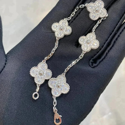 [Rani Jewelry] CLOVER 5 MOTIF FULL DIAMOND BRACELET COLLECTION