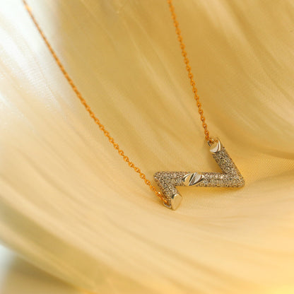 [Rani Jewelry]VOLT SILVER DIAMOND PEDANT NECKLACE