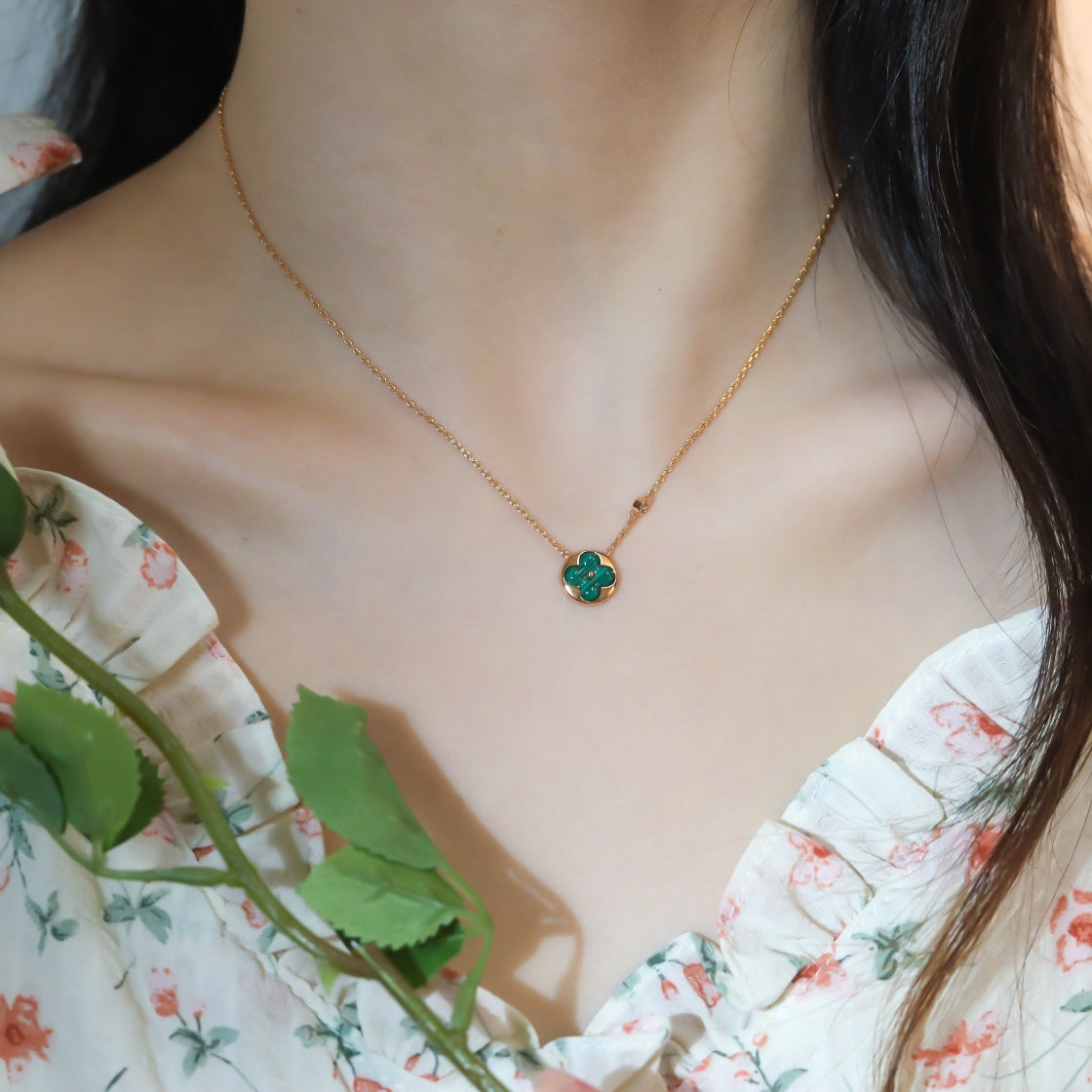 [Rani Jewelry]SUN PEDANT PINK GOLD 1 DIAMOND NECKLACE