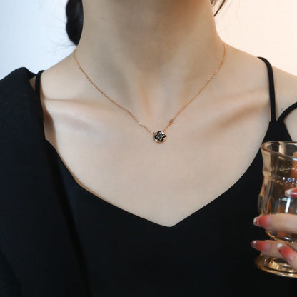 [Rani Jewelry]SUN PEDANT PINK GOLD 1 DIAMOND NECKLACE