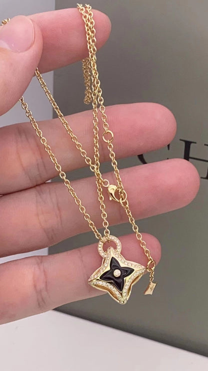 [Rani Jewelry]STAR PEDANT PINK GOLD DIAMOND NECKLACE