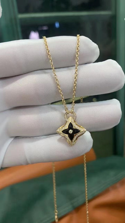 [Rani Jewelry]STAR PEDANT PINK GOLD DIAMOND NECKLACE