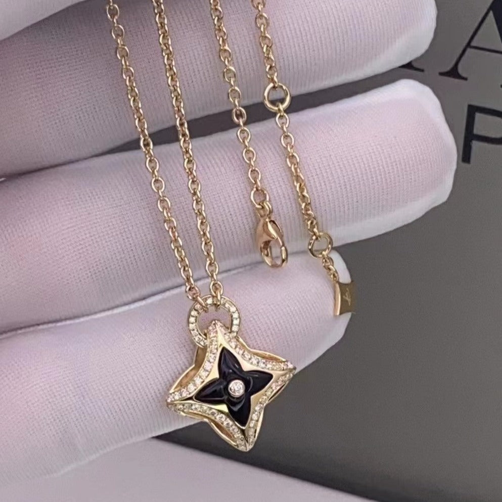 [Rani Jewelry]STAR PEDANT PINK GOLD DIAMOND NECKLACE
