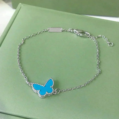 [Rani Jewelry]BUTTERFLY TURQUOISE BUTTERFLY BRACELET SILVER