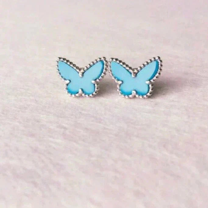 [Rani Jewelry]BUTTERFLY TURQUOISE EARRINGS SILVER