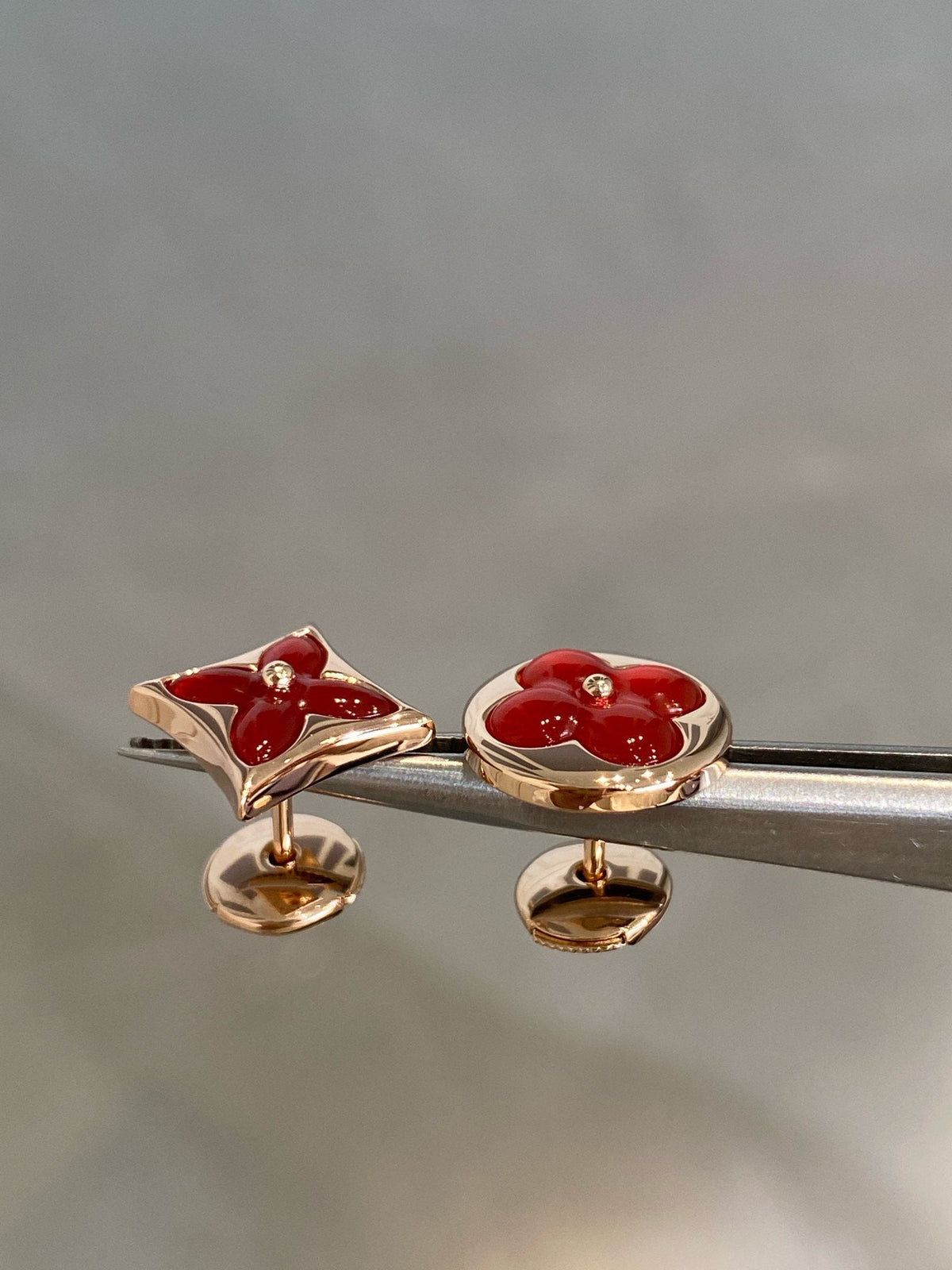 [Rani Jewelry]STAR AND SUN PINK GOLD CARNELIAN STUD EARRINGS