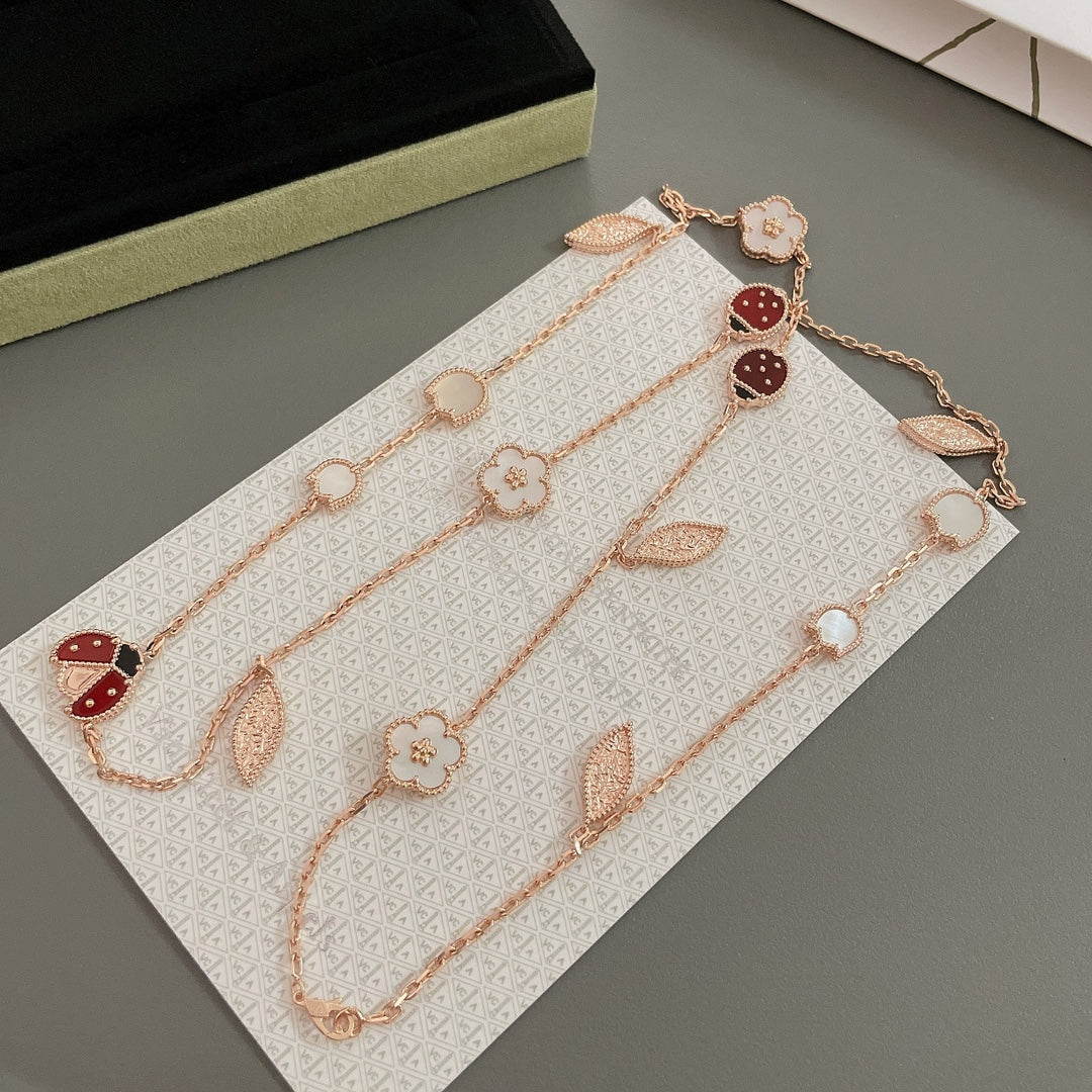 [Rani Jewelry]LUCKY SPRING 15 MOTIFS ROSE GOLD NECKLACE
