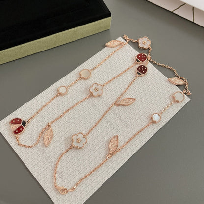[Rani Jewelry]LUCKY SPRING 15 MOTIFS ROSE GOLD NECKLACE